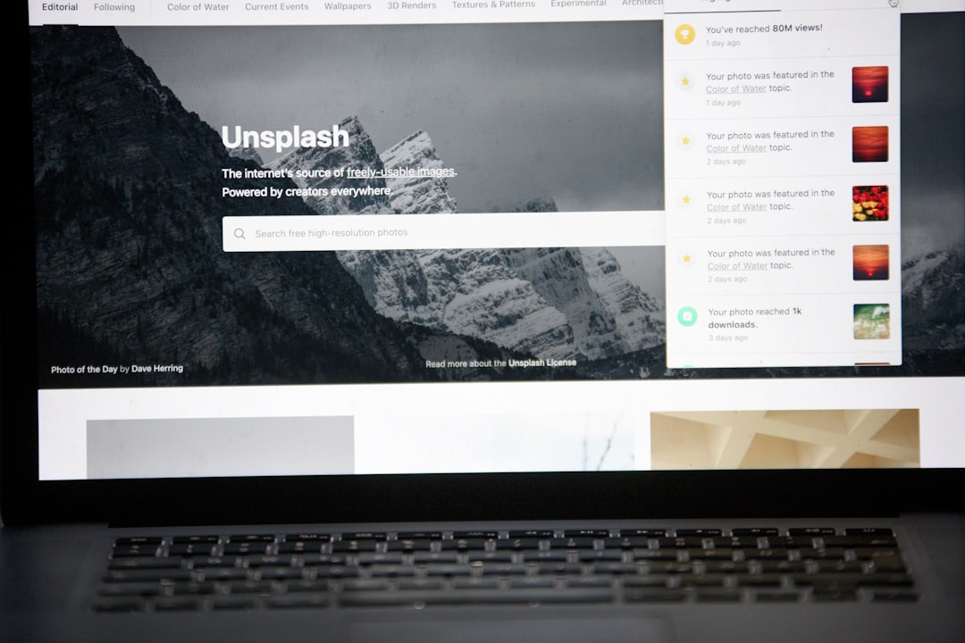 about-01 Unsplash website on a laptop computer